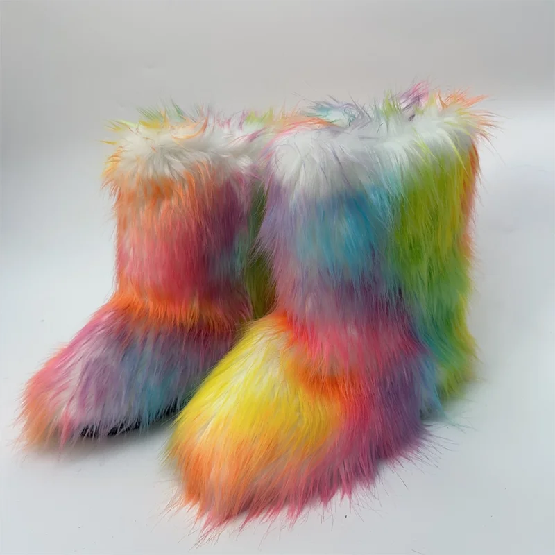 Fluffy Faux Fox Fur Boots