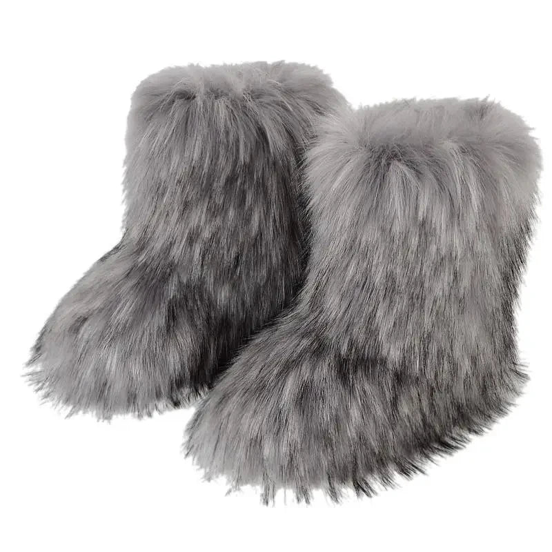 Fluffy Faux Fox Fur Boots