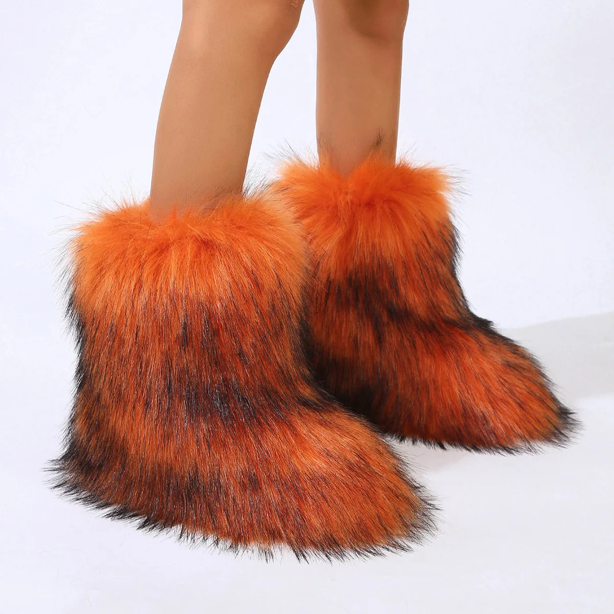 Fluffy Faux Fox Fur Boots