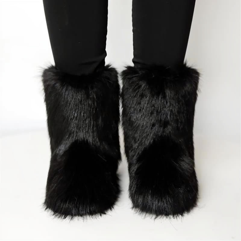 Fluffy Faux Fox Fur Boots