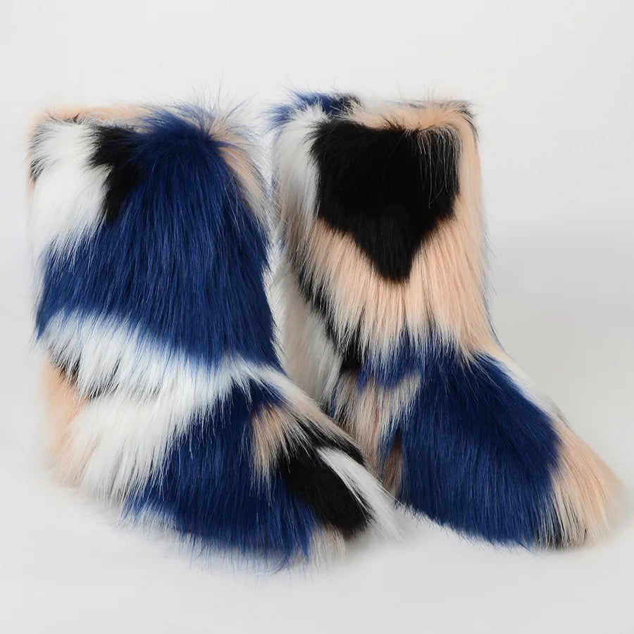 Fluffy Faux Fox Fur Boots